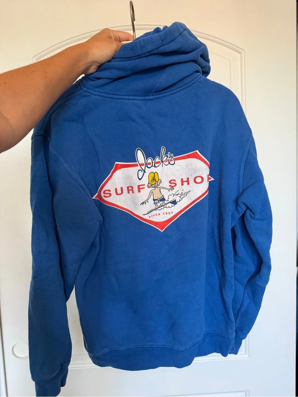Men's Royal Blue Crewneck Hoodie with Subtle Script Logo